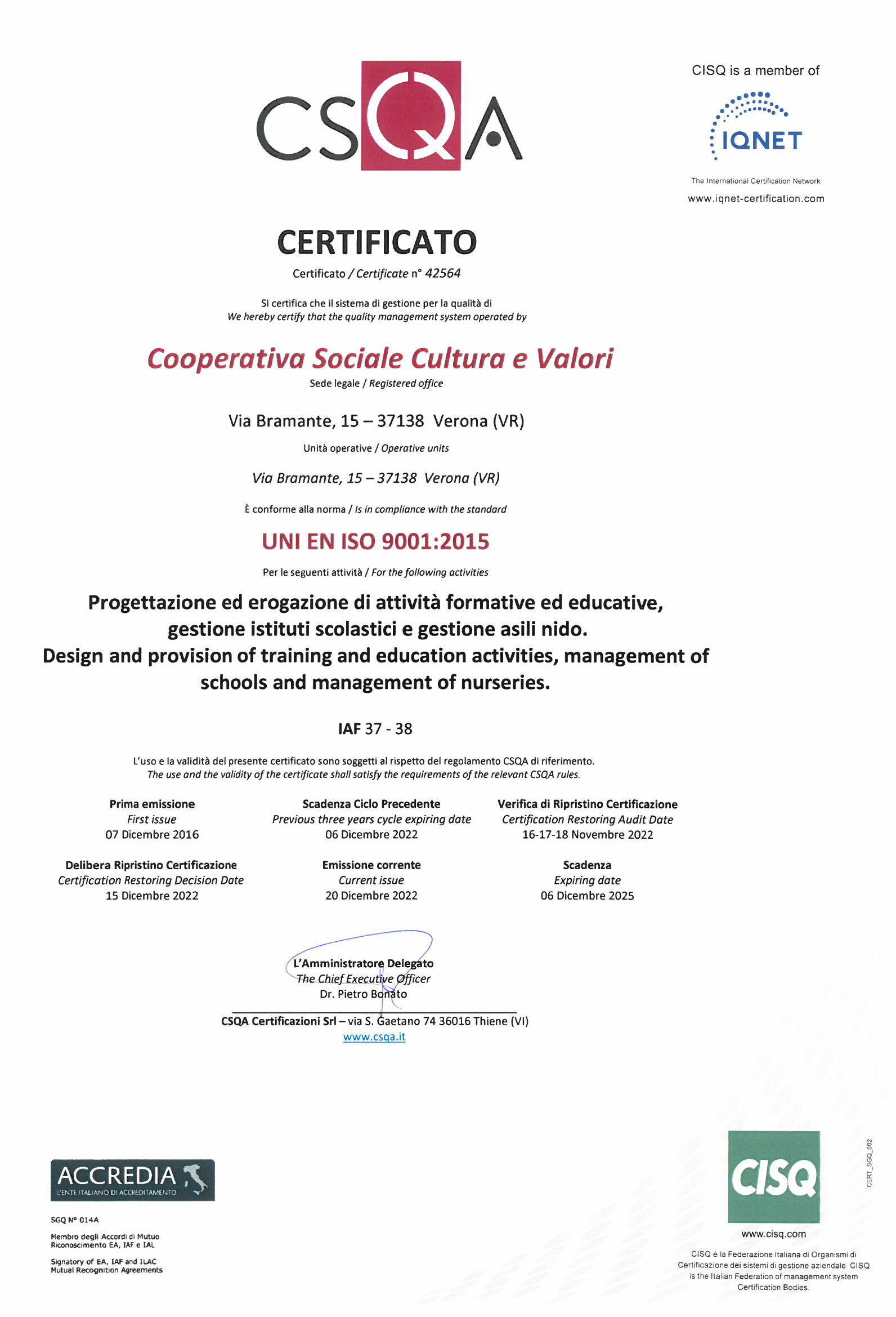 2022 12 20 CeV UNI EN ISO 9001